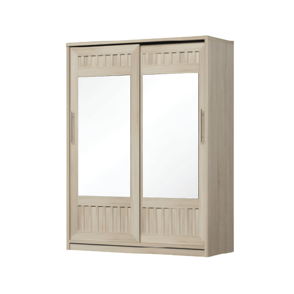 ตู้เสื้อผ้าบานเลื่อนกระจกเงา WISDOM DESIGN FURNITURE รุ่น W15SL 150 ซม. สีโซลิค